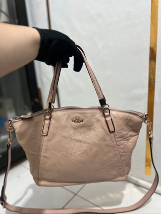 Authentic Coach Pebbled Leather Kelsey Satchel Nude Pink Ori