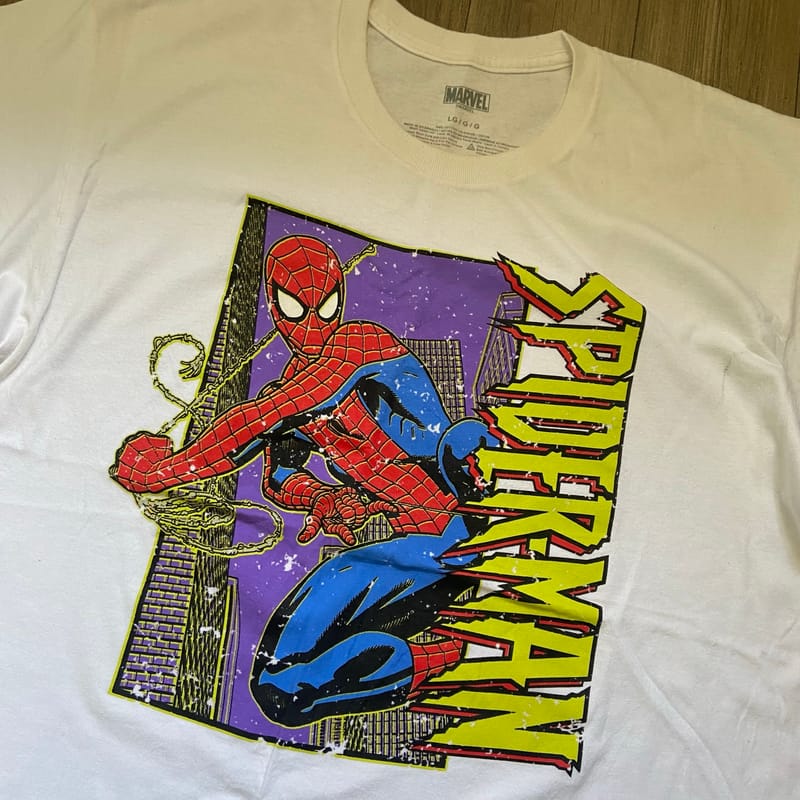 Kaos vintage marvel spiderman 90s retro printed, foto 2