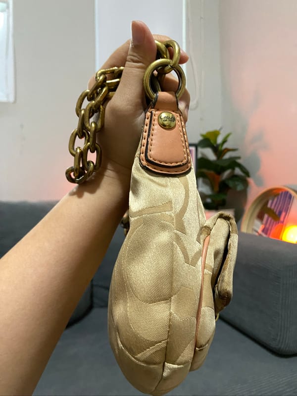 Coach vintage monogram chain strap shoulder bag, foto 6