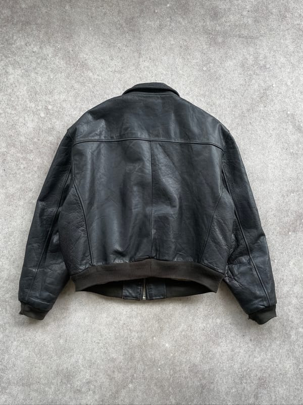 Vintage Levis Leather Bomber Jacket embroidery usa, foto 9