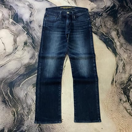 American Eagle Slim Straight Faded Dark Blue Jeans