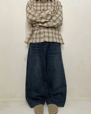 Vintage Streetwear Jeans Pria navy