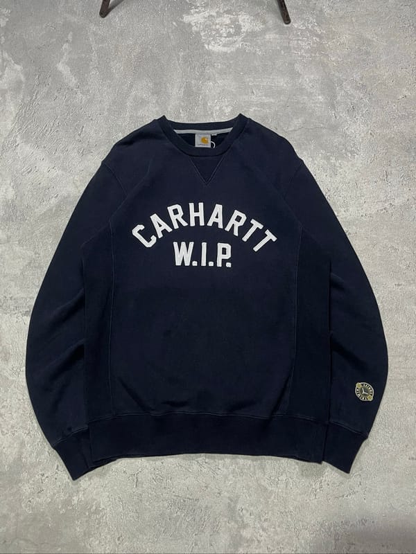 Crewneck Carhartt WIP USS SCRIPT Navy, foto 2