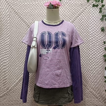 DOHC Korean Y2K Layered Tee M