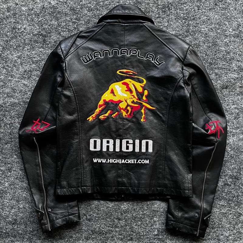 Chase Nascar Biker Leather jacket Pria black, foto 5