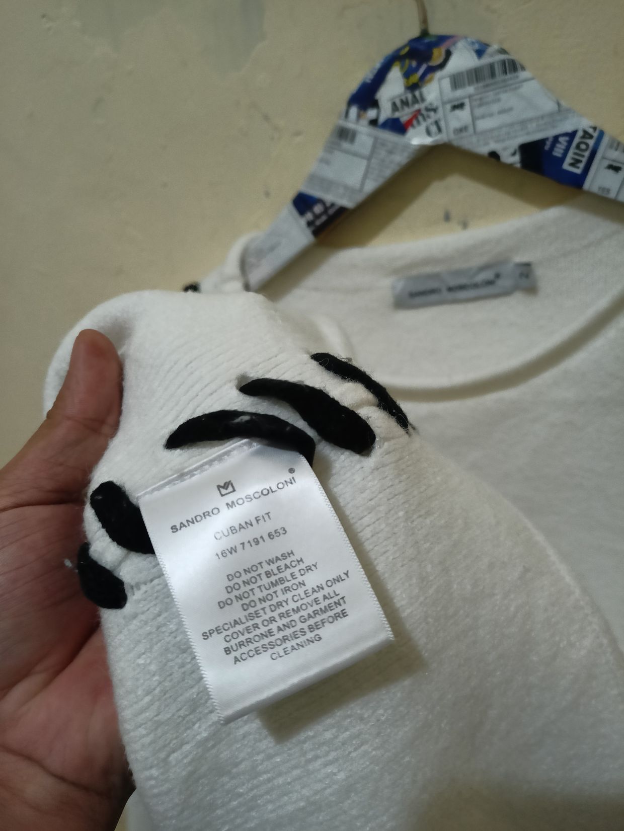 Sandro Paris Streetwear Luxury Fleece Wanita white cream