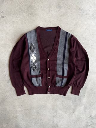BURGUNDY VINTAGE CARDIGAN BY POLLEN