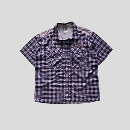 The red face y2k boxy crop plaid gingham outdoor shirt