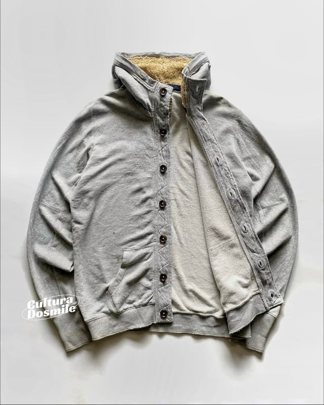 X'tyle Grey Modern Button Front Hooded Sweatshirt, foto 5