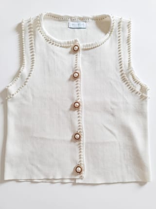 HELLO BELLO Blouse Knit Mutiara Wanita