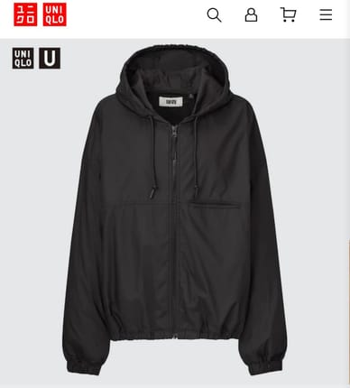 UNIQLO U BLOUSON HOODED JACKET BOXY CUT OVERSIZE