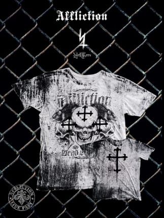 ⚜️Y2K Rare AFFLICTION "Fracture" Grunge Graphic Tee