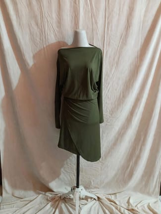 green dress dress army bodycon off shoulder dress