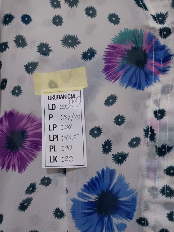 Kebaya Tie Dye shibori White Blue Gradient, foto 4