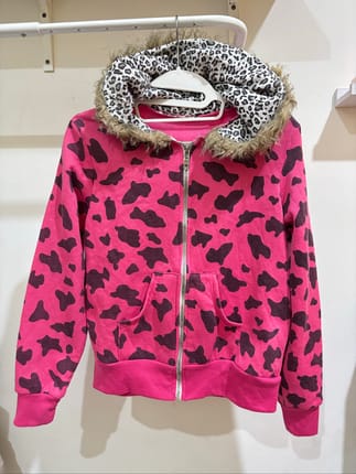 Pink Leopard Fur Hoodie