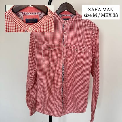 [ZARA MAN] kemeja merah kotak putih - size M
