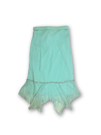 Glacier Fairy Skirt Ruffle Hem Beaded Soft Pastel Long Skirt