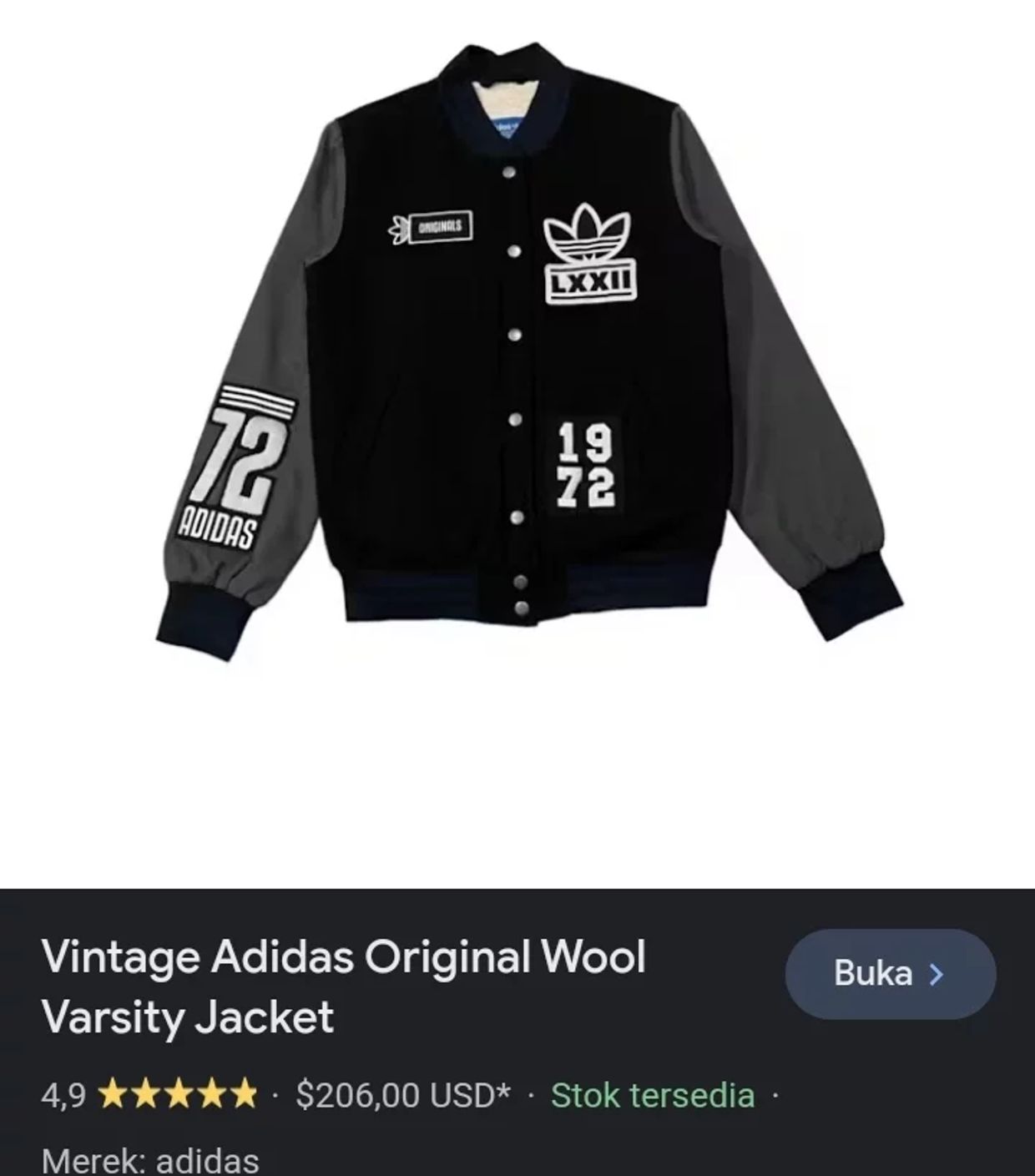 Adidas Luxury Casual Bomber jacket Pria black gray, foto 2