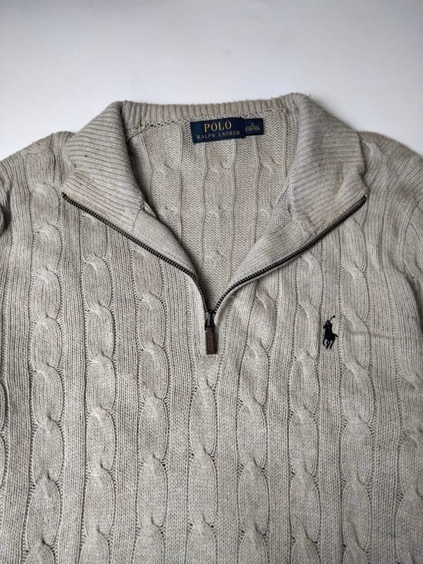 Halfzip cable ralphlauren grey, foto 3