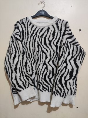 Vintage Streetwear Cardigan Pria white black
