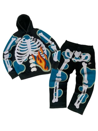 Only 1 In World 🌏  Re-worked Nike Hoodie “Hollow Flame Skel