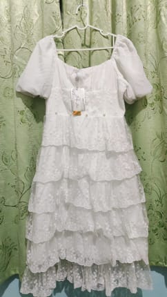 Dress Putih Brokat Orange Juice Size M