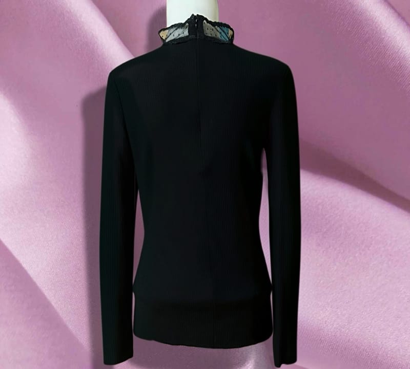 Sandro Paris Black Lace Long Slevee, foto 3