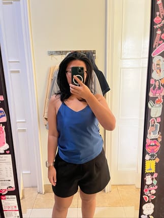 Blue silk tanktop