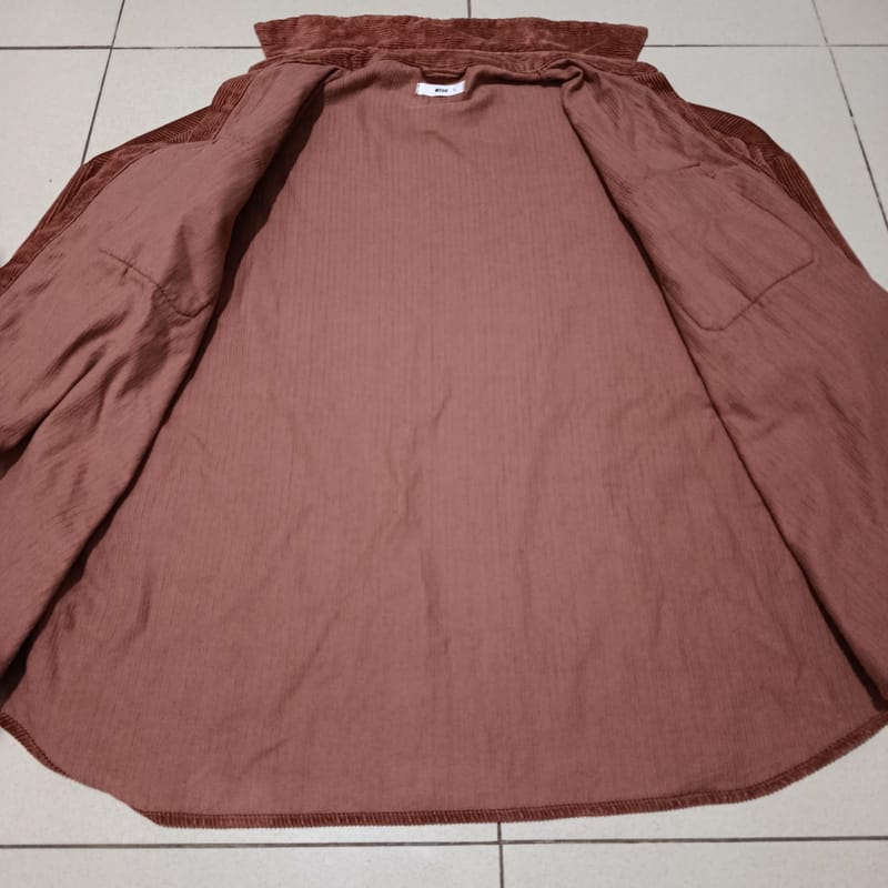 Wego Japan Casual Oversized Corduroy Overshirt Double Pocket, foto 4