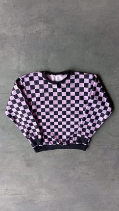 Heavyweight Checkerboard Boxy Sweatshirt