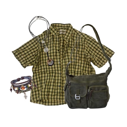 kemeja flanel oversize short sleeve