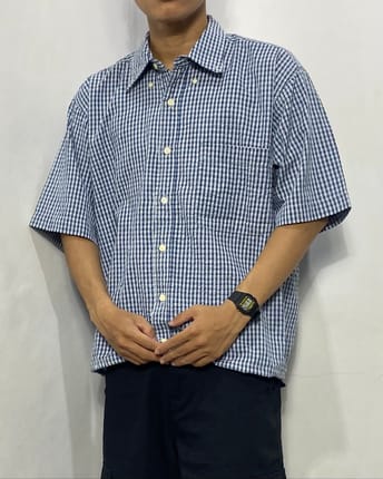 Carving plaid boxy shirt