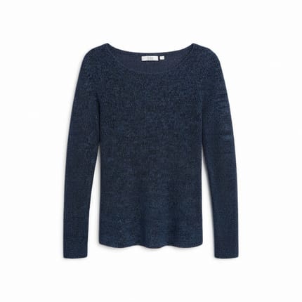 uniqlo Women's Navy Boatneck Sweater Wool Blend Long Sleeve
