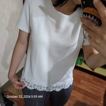Blouse waffle white