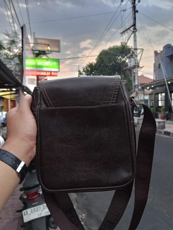 Sling bag Leather Polo Hunter - coklat, foto 3
