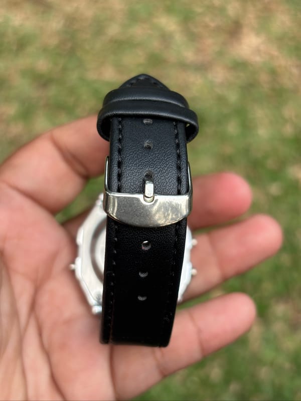 JAM TANGAN CASIO A159W DIGITAL STRAP LEATHER, foto 5