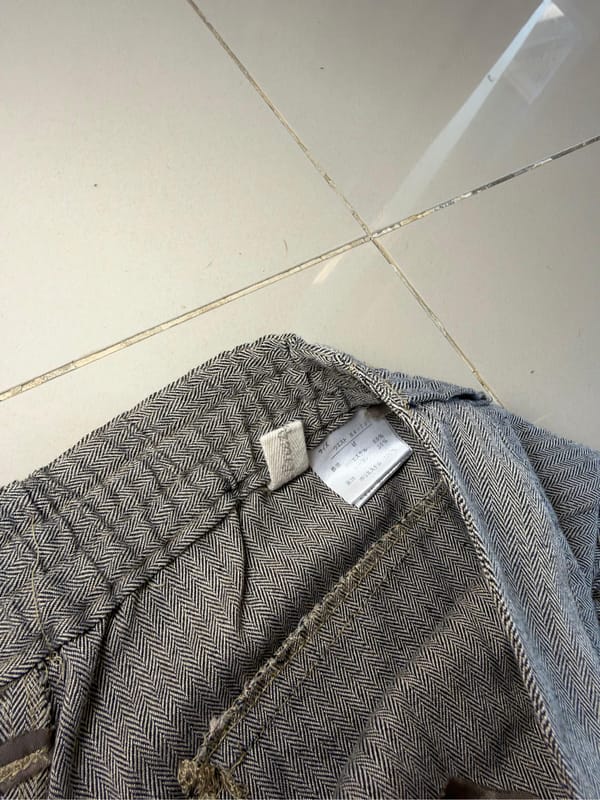 Grey Herringbone Tailored Bermuda Shorts, foto 3