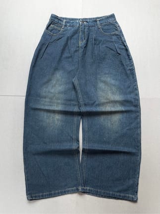 Vintage Blue Retro Denim Baggy Jeans