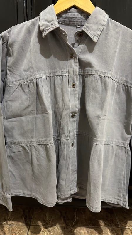 kemeja jeans crop, foto 2