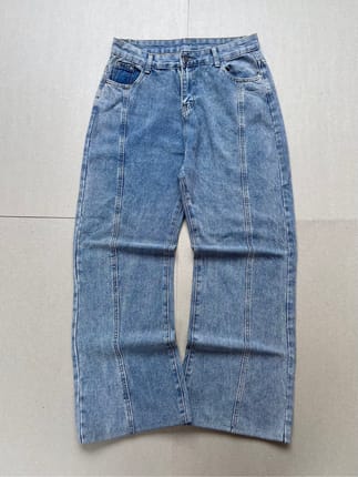 Vintage Washed Blue Wide Leg Jeans