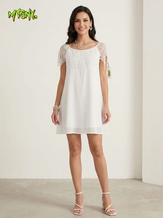 Boho Mini Dress Blouse Tunik Sabrina Putih