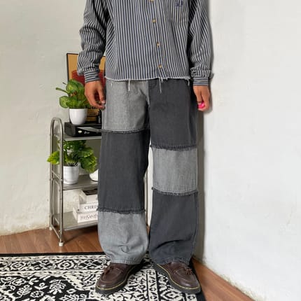 Grunge Patchwork Denim 2000’s Baggy Jeans