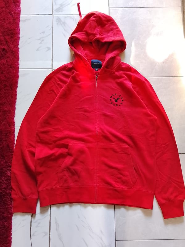 American Eagle Full Zip Hoodie True Red Circle Logo, foto 2