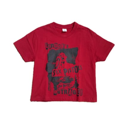 red graphic band boxy tee