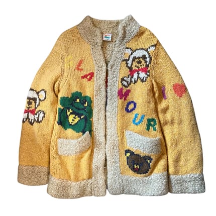 Hysteric Glamour Japan Pattern Knit Terry Coat Cardigan