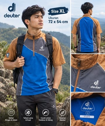 Kaos polo deuter gunung outdoor hiking lapangan olahraga