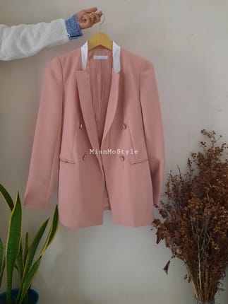 [bf2662] it Michaa - Dusty Pink Blazer Korean Brand Michaa