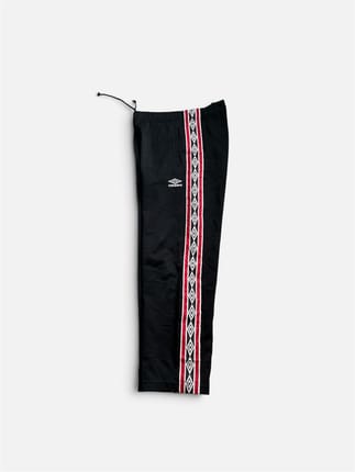 Umbro Retro 90s Black Tricot Taped Track Pants