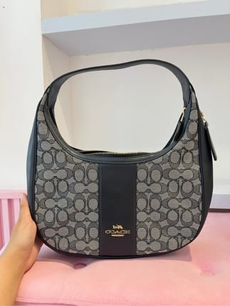 Coach Carmen Shoulder Bag in Signature Jacquard (Midnight Na