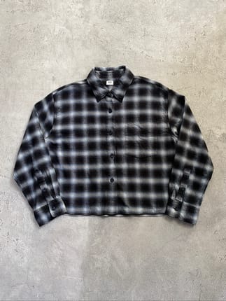 Uniqlo Veterano Flanel Boxy Shirt Black